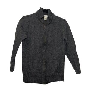 LL Bean Wool Zip Sweater Jacket Men's Fits Small Medium  Gray Cabincore *Read*